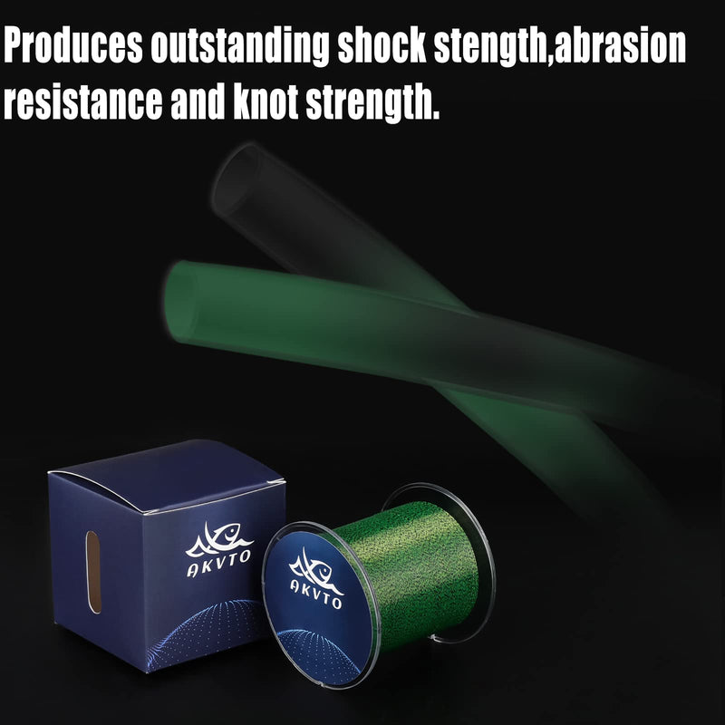 AKvto Speckle Monofilament Fishing Line - Strong Abrasion Resistant Mono Line, Mono Fishing Line 10-35LB, Superior Camouflage Nylon Material Mono Fishing Line 0.30MM/15LB/300YDS Green Fishing Line - BeesActive Australia