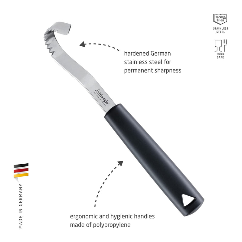 triangle Butter Curler - Hook-Shaped Stainless Steel Serrated Blade - Creates Decorative Butter Garnishes - Dishwasher Safe - Made in Germany - BeesActive Australia