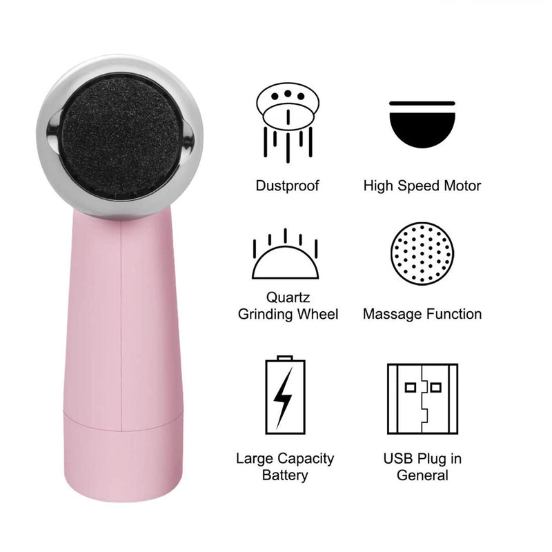 Electric Pedicure Foot File Callus Remover- Portable Vacuum Adsorption Foot Grinder Best Pedicure Tools Double Head Professional Feet Care Sander for Cracked Heels and Hard Skin White - BeesActive Australia