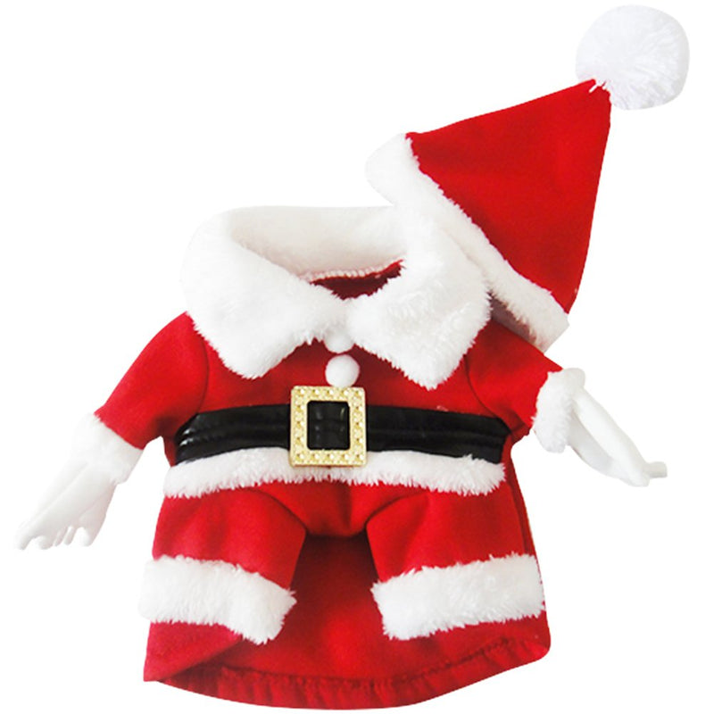 NACOCO Pet Christmas Costumes Dog Suit with Cap Santa Claus Suit Dog Hoodies Cat Xmas Costumes Medium (Pack of 1) Red - BeesActive Australia