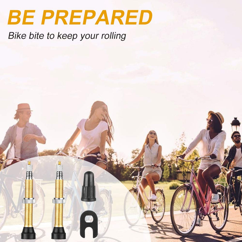 HZJD 2PCS Bike Tubeless Presta Air Valve Stem, Quality Brass Tubeless Presta Valve Stem(40 mm), Valve Core Remover Tool - BeesActive Australia