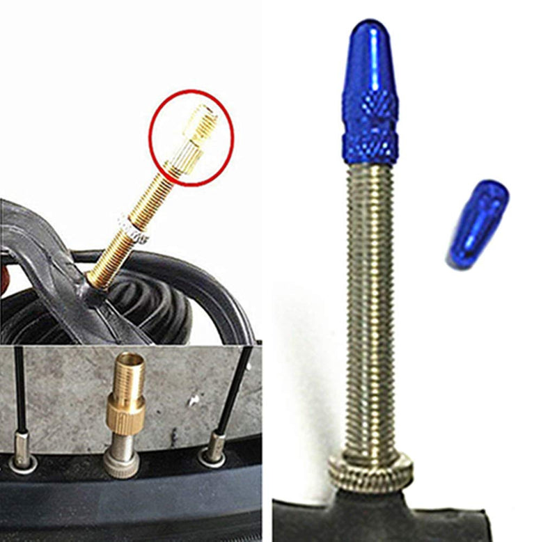 EPSVCSEWN Anodized Aluminum Alloy Bicycle Dust Covers Presta Tire Valve Caps and Copper Presta to Schrader Bike Car Valve Adaptor Tube Pump Air Compressor Tools - BeesActive Australia