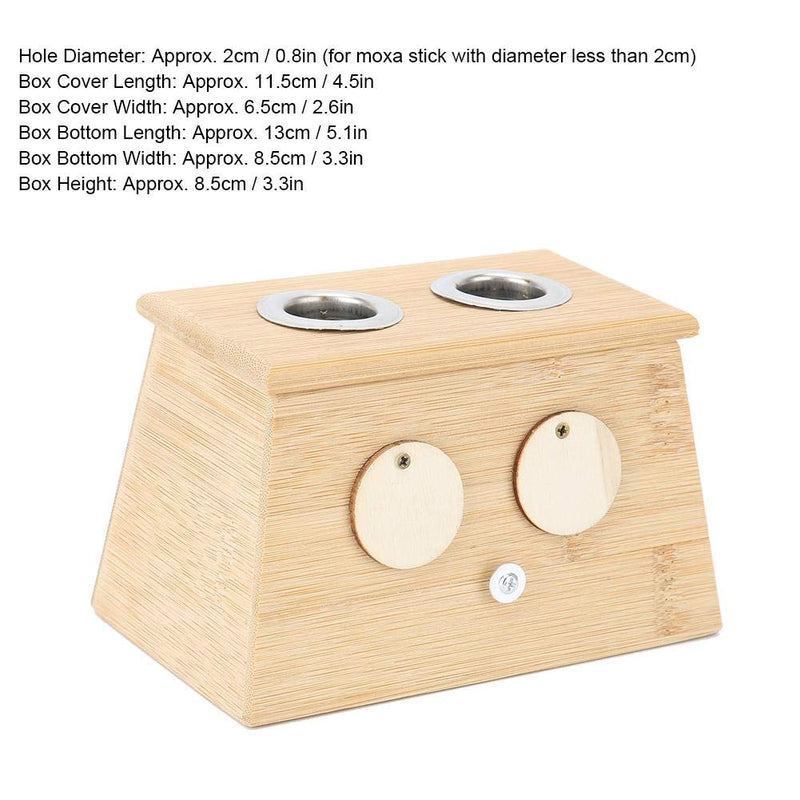 2 Holes Bamboo Moxibustion Box Moxa Roller Stick Holder Hot Moxibustion Stick Holder Moxibustion Stand Moxibustion Medicine Therapy - BeesActive Australia