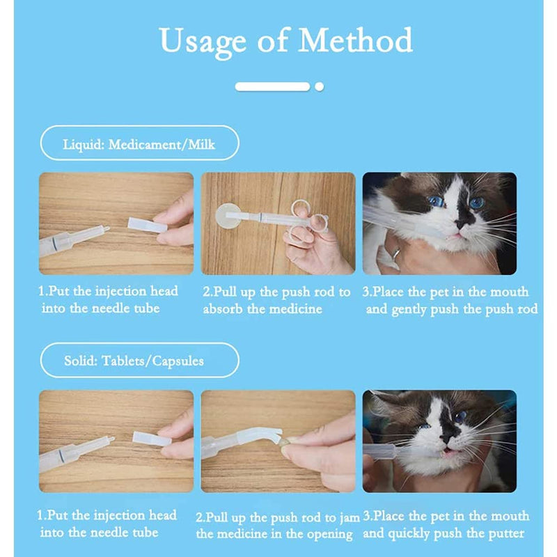 Pet Medicine Feeder Liquid Oral Syringe Milk Nursing Bottles Syringe Soft Tip Plastic Pet Medical Feeding Tool for Dog Puppy Cat Kitten White - BeesActive Australia