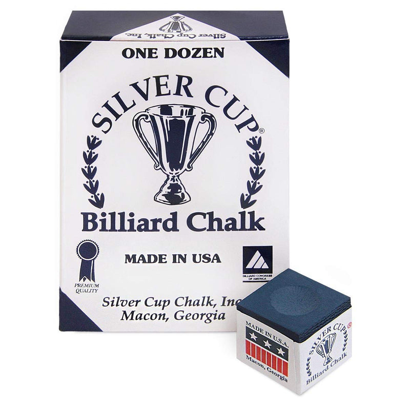 [AUSTRALIA] - Silver Cup Billiard CHALK - ONE DOZEN Navy Blue 