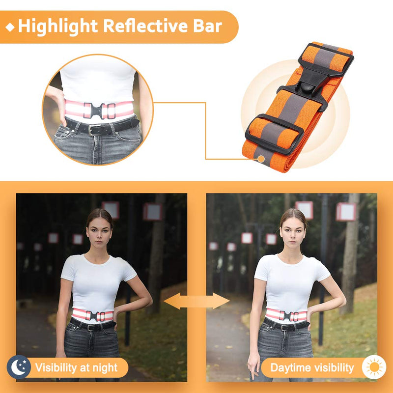 A-SAFETY Glow Belt - Running Belt - Reflective Belt - PT Belt - Military Reflective Belt(Yellow,Orange,Black,White) White - BeesActive Australia