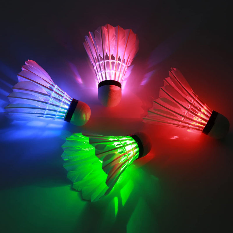 Ohuhu LED Badminton Shuttlecocks, 4/6 Pack LED Badminton Birdies Lighting Badminton Birdie Glow in The Dark Night for Outdoor Indoor Sports Activities - BeesActive Australia