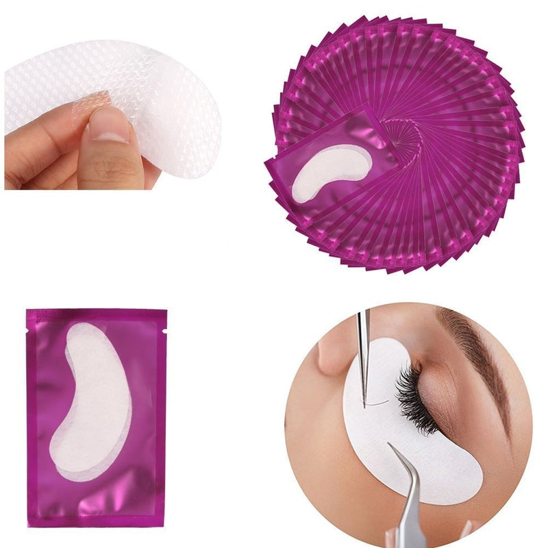 50Pairs Under Eye Gel Patches, Lint Free Under Eye Pads Hydrogel & Collagen Eye Moisture Mask for Eyelash Tinting & Lash Extension Makeup Beauty Tool for Pro Salon and Individual Use (purple) - BeesActive Australia