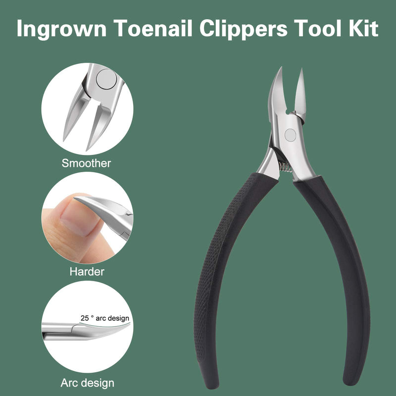 CGBE Toenail Clippers,Nail Clippers for Thick & Ingrown Toenails Professional Podiatrist Toenail Clippers Kits Stainless Steel Big Toenail Clippers with Silicone Handle for Seniors - BeesActive Australia