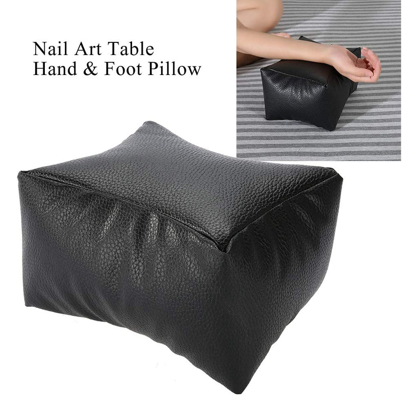 Hand Rest Pillow, PU Nail Art Table Hand & Foot Pillow with Soft Fillings for Arm Rest Salon Manicure(Black) Black - BeesActive Australia
