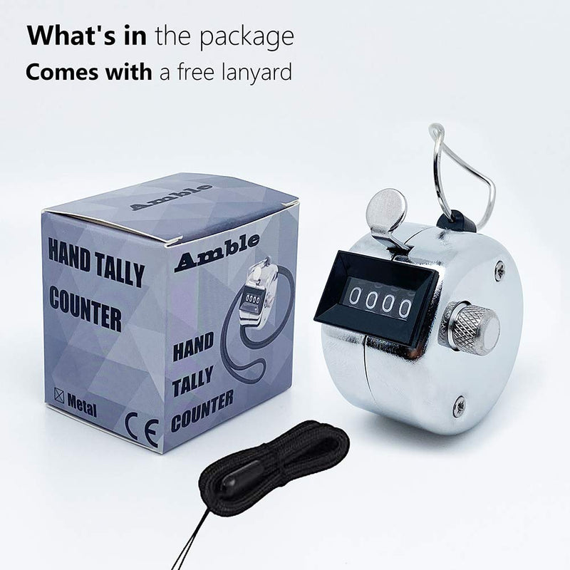Amble Tally Clicker Counter, Metal Case Mechanical Clicker Digital Handheld Tally Counter with Nylon Lanyard 1-pack - BeesActive Australia