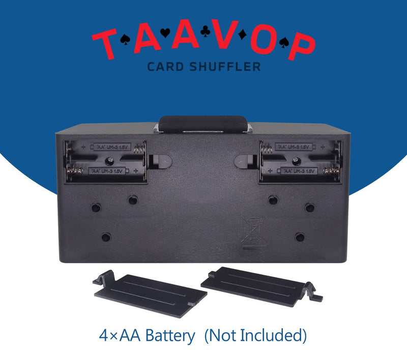 TAAVOP Card Shuffler 2-4 Deck Automatic, Battery-Operated Electric Card Shuffler Machine for UNO/Poker/Playing Card - BeesActive Australia