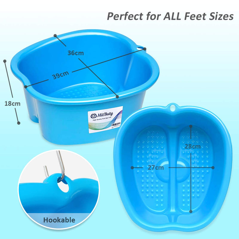 MitButy Large Foot Bath Spa Bowl for Home Use - Sturdy Plastic Foot Soak Basin for Pedicure, Relax, Detox and Massage - Foot Tub Get Rid of Callus, Cuticles, Dead Skin - Fits All Size - BeesActive Australia