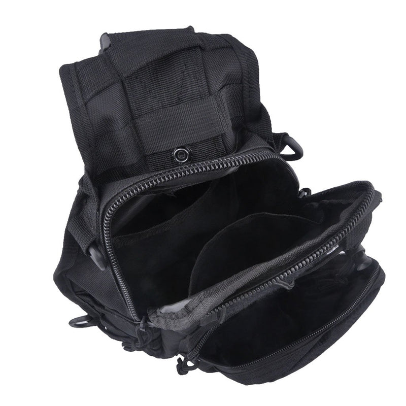 [AUSTRALIA] - Qcute Tactical Bag, Single Shoulder Messenger Bag, Chest Bag, Casual Office Tactical Satchel, Small Tool Backpak, Bag Which is Suitable for Carrying ipad, Smart Phone, Wallet and Daily Necessities Black 