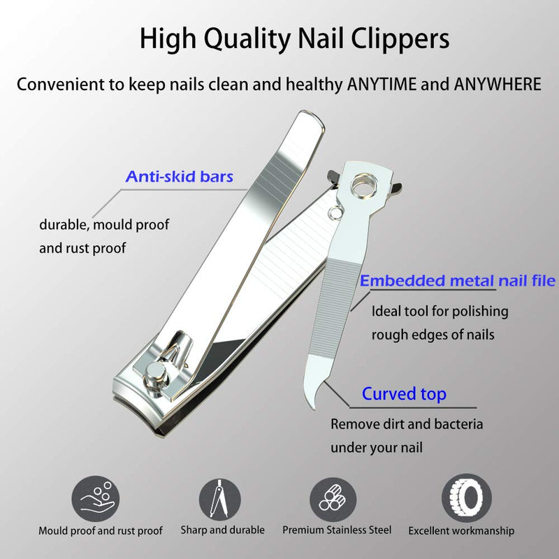 Nail Clipper Set,Premium Stainless Steel Fingernail and Toenail Clipper Cutters, Fingernail Clipper Cutters Sets with Nail File Sharp,Effortless Stainless Steel Nail Clippers for Men & Women Large and Small - BeesActive Australia