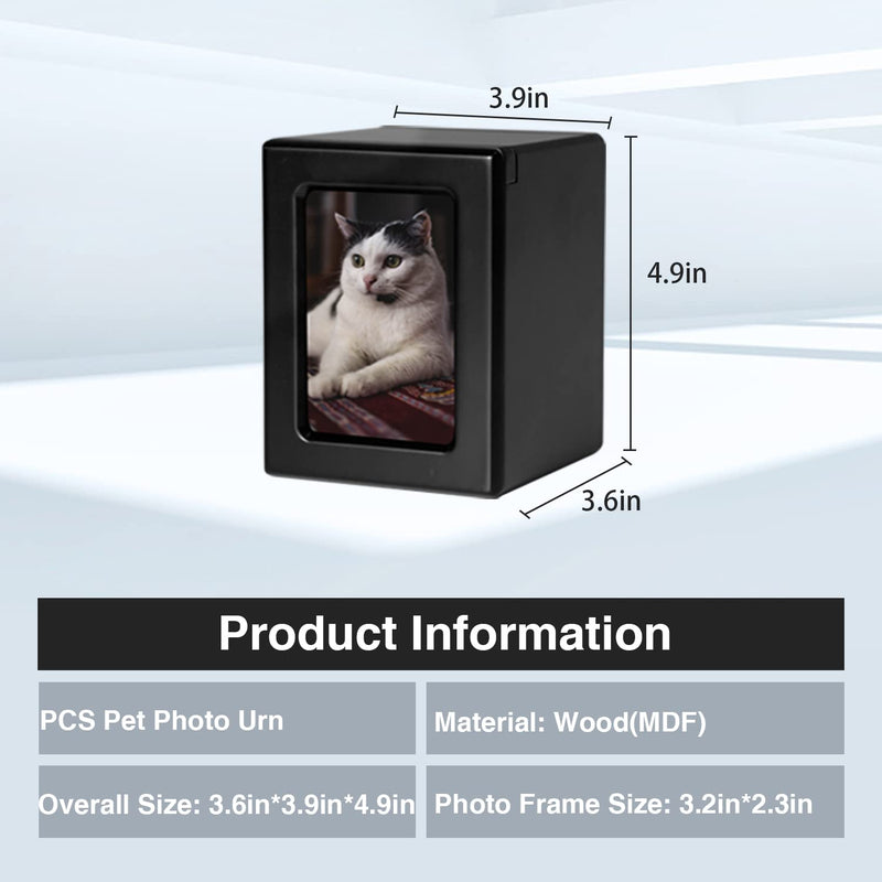 PCS Pet Photo Urns for Dogs Ashes, Dog Urns for Ashes, Pet Cremation Box S(0-25lbs) Black - BeesActive Australia