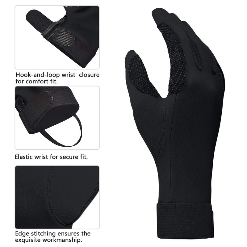 ChinFun Women's Horse Riding Gloves Stretchable Equestrian Gloves Breathable for Outdoor Horseback Cycling Driving black Large - BeesActive Australia
