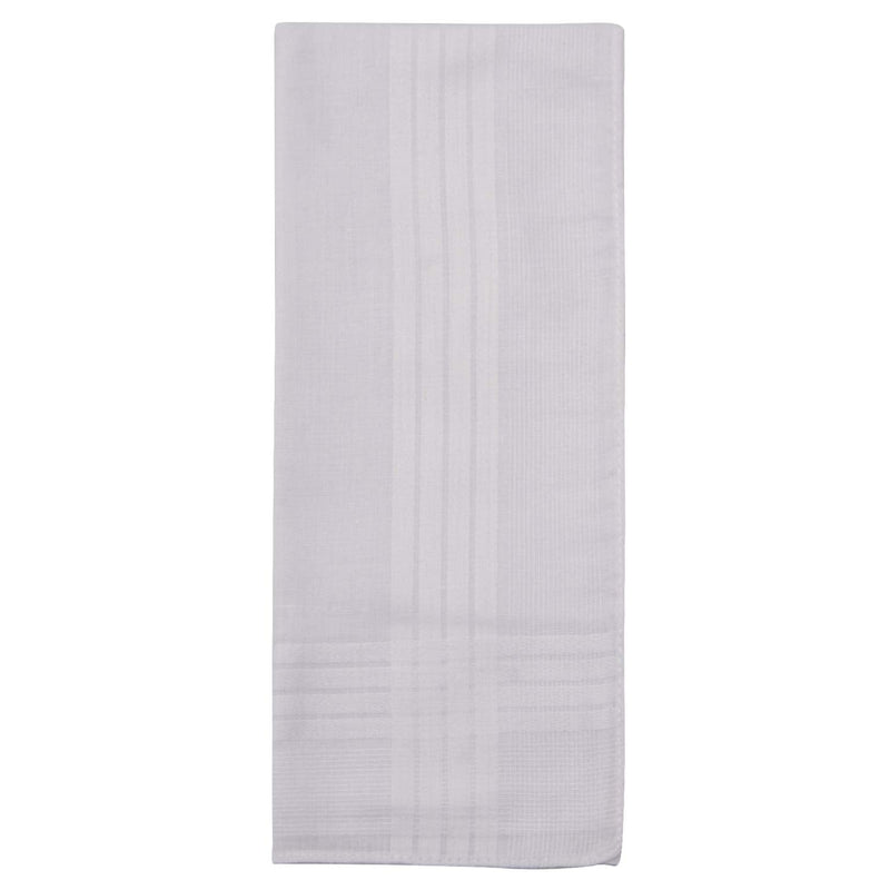 Perry Ellis 12 Pack Handkerchief (Permanent Press White with Satin Cord, 16" x 16") - BeesActive Australia