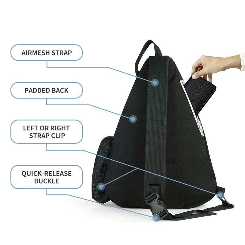 Mangrove Pickleball Bag, Men's & Women's Pickleball Backpack, Adjustable Sling Bag with Fence Hook/Upgraded Capacity/Safety Pocket/Water Bottle Holder - 2020 Pickle Ball Paddle Bag Black (balls not included) - BeesActive Australia
