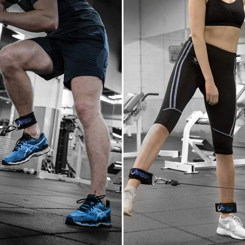 Fitteroy Cable Machine Attachments Handles and Ankle Strap Set - Gym and Home Gym Accessories 2 Handles/2 Ankle Straps - BeesActive Australia