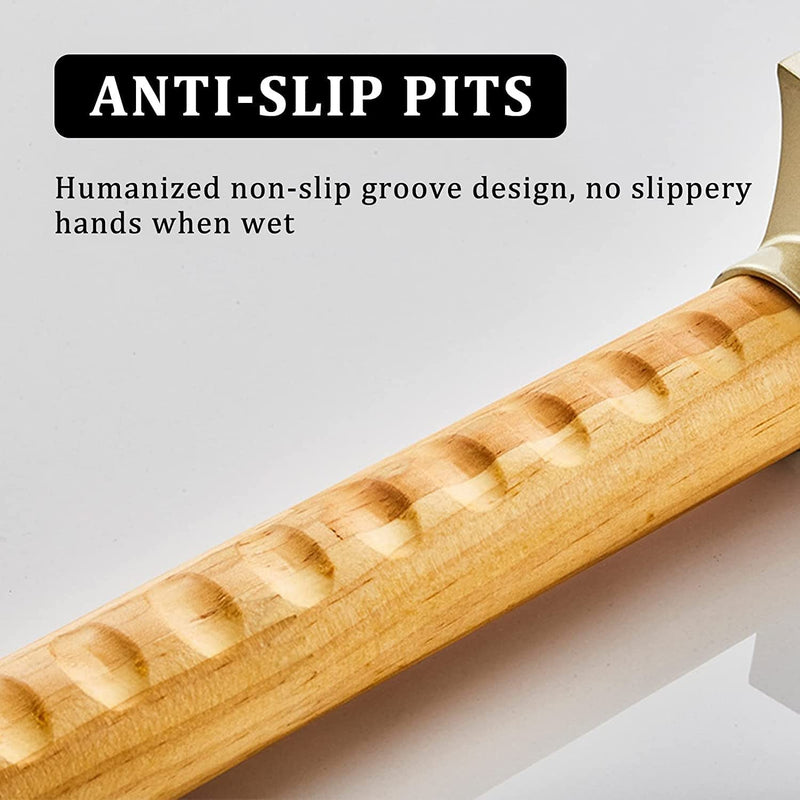 BANGSUN Wooden Grab Bar Bathroom Grab Rails Bath Showers Disabled Elderly (Wood color, 30cm) A Light Gold - BeesActive Australia