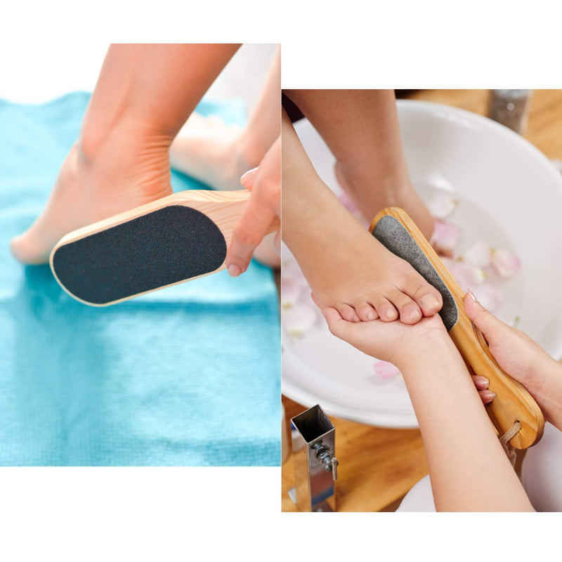 2pcs Wooden Double Sided Foot File Professional Foot File Callus Remover Pedicure File Tool Removes Dead Skin for Men Women - BeesActive Australia