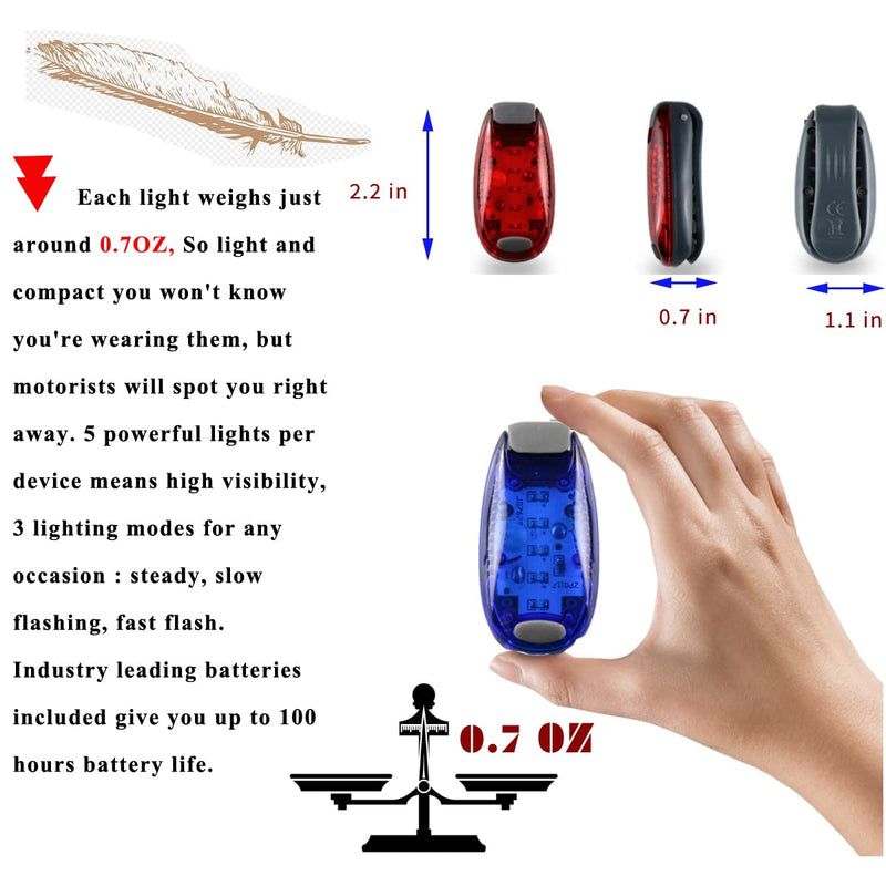 LED Safety Light (4 Pack) bike rear light bicycle tail LED | Clip On Strobe/Running Lights for Runners, Dogs, Bike, Walking | The Best High Visibility Accessories for Your Reflective Gear, Bicycle etc - BeesActive Australia