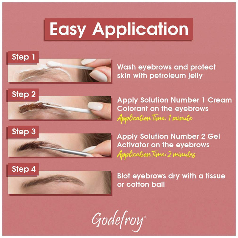 Godefroy Instant Eyebrow Tint Botanicals 3 Applications Included, Dark Brown, 1 Count - BeesActive Australia