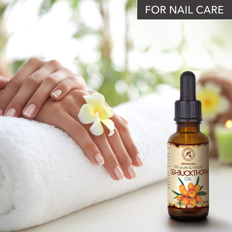 Sea Buckthorn Oil 1 OZ - 30ml - with Dropper - Cold Pressed - Hippophae Rhamnoides Oil - 100% Pure & Natural Sea Buckthorn Berry Oils for Face - Hair - Skin Care - Oils for Beauty & Health - Glass Bottle - BeesActive Australia