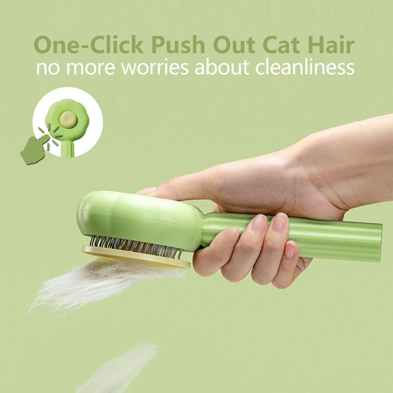 ABSOB Pet Grooming Cat and Dog Brush, Self-Cleaning Sliker Brush for Removes Mats, Tangles, and Loose Hair, Shedding Brush for Short or Long Haired Cats/Dogs (Green) Green - BeesActive Australia
