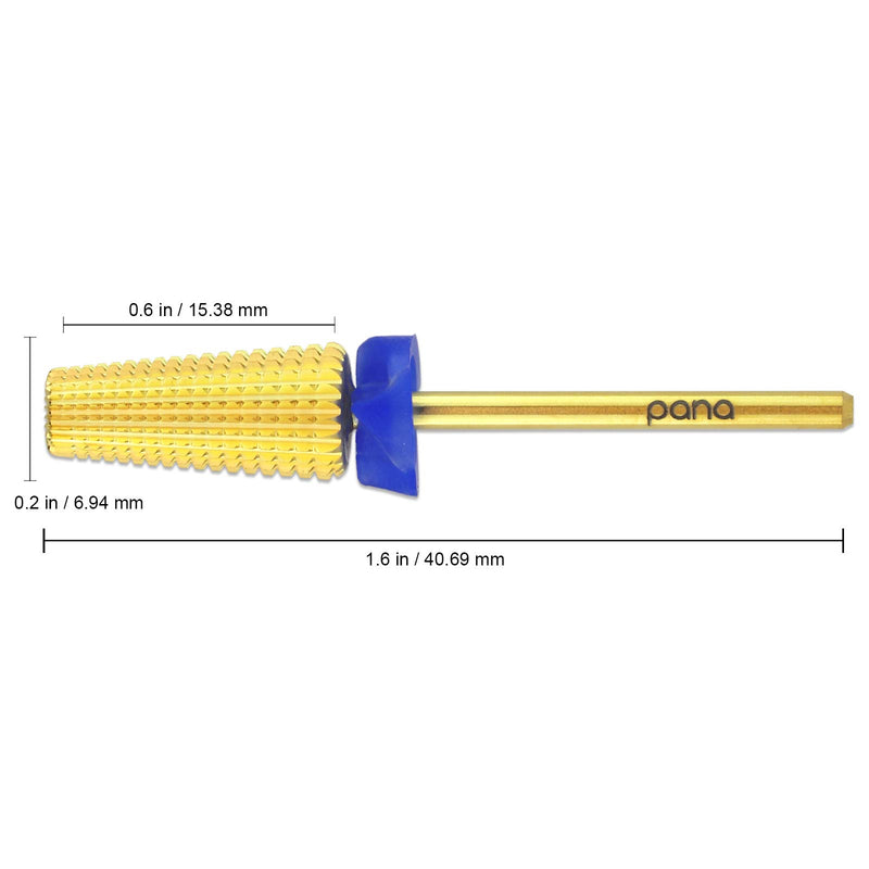 PANA Nail Carbide 5 in 1 Bit - Two Way Rotate use for Both Left and Right Handed - Fast remove Acrylic or Hard Gel - 3/32" Shank - Manicure, Nail Art, Drill Machine (Medium - M, Gold) Medium - M - BeesActive Australia