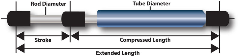 [AUSTRALIA] - Whitecap Industries G-3440SSC Stainless Steel Gas Spring - 12" to 20", 40 lbs. 