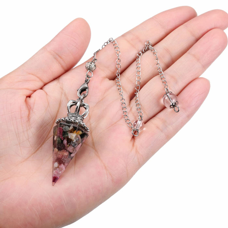 JOVIVI Pendulum Crystal,Tourmaline Dowsing Crystals Pendulum Divination Scrying Healing Crystal Gemstone Quartz Stone Pendant for Reiki Grid Meditation Witchcraft Wicca Tourmaline Crystal Pendulum - BeesActive Australia