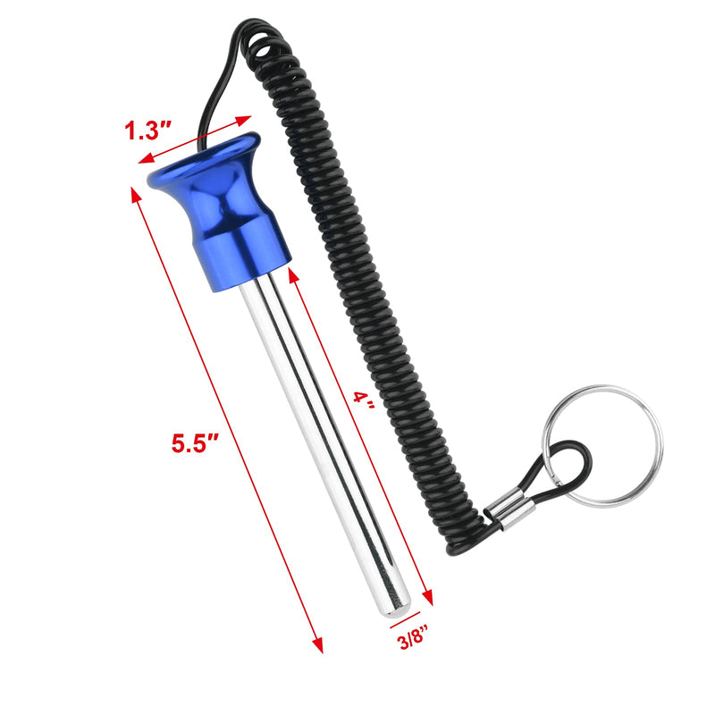 Cosmos Gym Weight Stack Pin Universal Magnetic Replacement Selector Lock Pin Detent Hitch Pin, Tensile 3/8" Dia & 4" Locking Space, for Gym Equipment Machine Weight Plate, Blue Knob with Laynard - BeesActive Australia