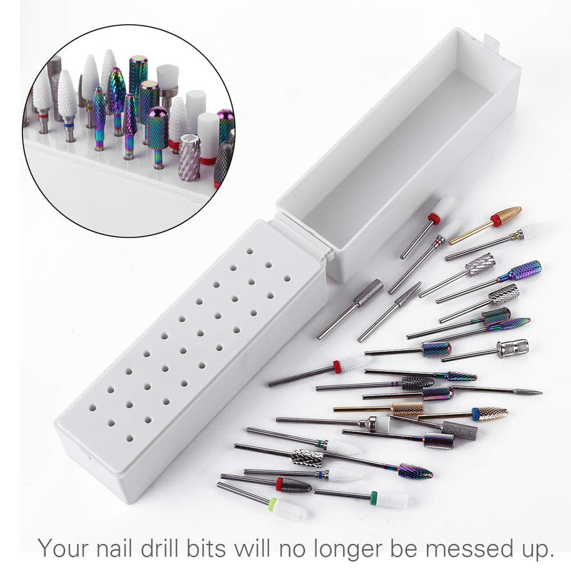 Makartt Nail Drill Bits Holder Dustproof Stand Displayer Organizer Container 30 Holes Manicure Tools (Not Inlcude Drill Bits) B-22 - BeesActive Australia