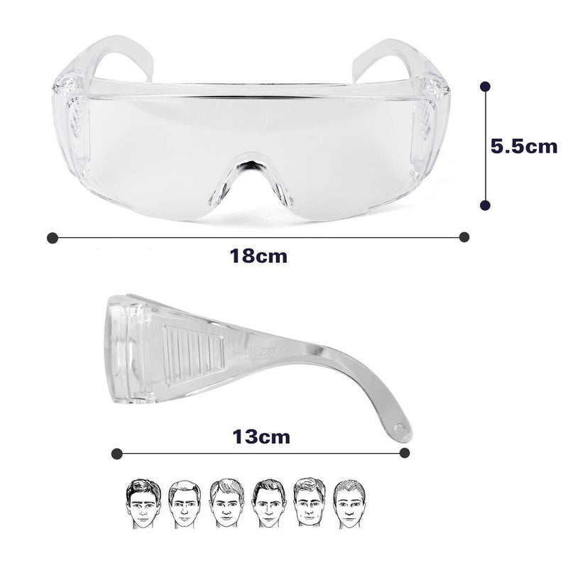 Namsan Protective Eyewear, Job Safety Goggles over Prescription Glasses, Lab Clear Safety Glasses Eye Protection, Light Weight - BeesActive Australia