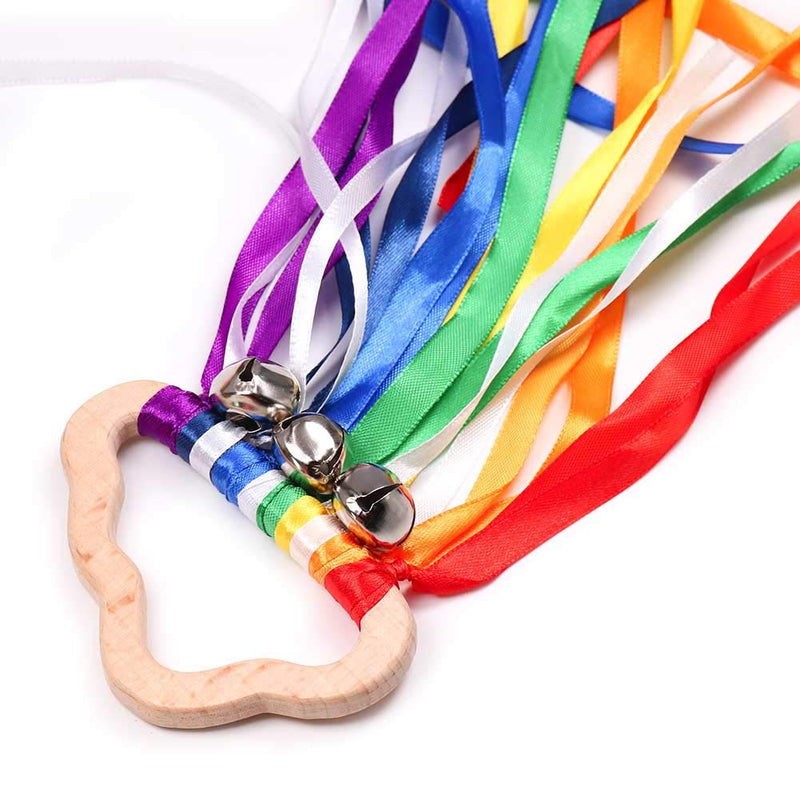 DILIMI Rainbow Hand Ribbon Kite Baby Sensory Toys Waldorf Hand Kite Montessori Learning Toy Cloud Rainbow Hand Kite Set of 2 Gift for Kids - BeesActive Australia