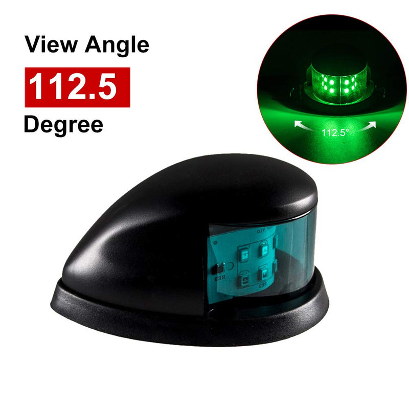 Sebnux LED Boat Navigation Light Red and Green LED Marine Navigation Light Boat Bow Light for Pontoon and Small Boat (Black) Black - BeesActive Australia