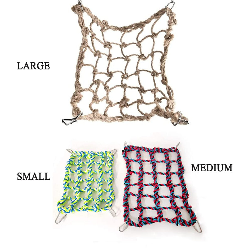 Litewoo Bird Cargo Climbing Net Pet Bird Toy Parrot Hammock Swing Toy for Cockatiels Conures Macaw Parakeet Cockatoo Etc M: 9.84 x 12.60inch/ 25 x 32cm - BeesActive Australia