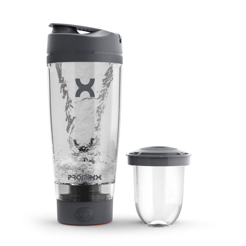 Promixx Pro Shaker Bottle | Rechargeable, Powerful for Smooth Protein Shakes | includes Supplement Storage - BPA Free | 20oz Cup (Graphite Gray) Graphite Gray - BeesActive Australia