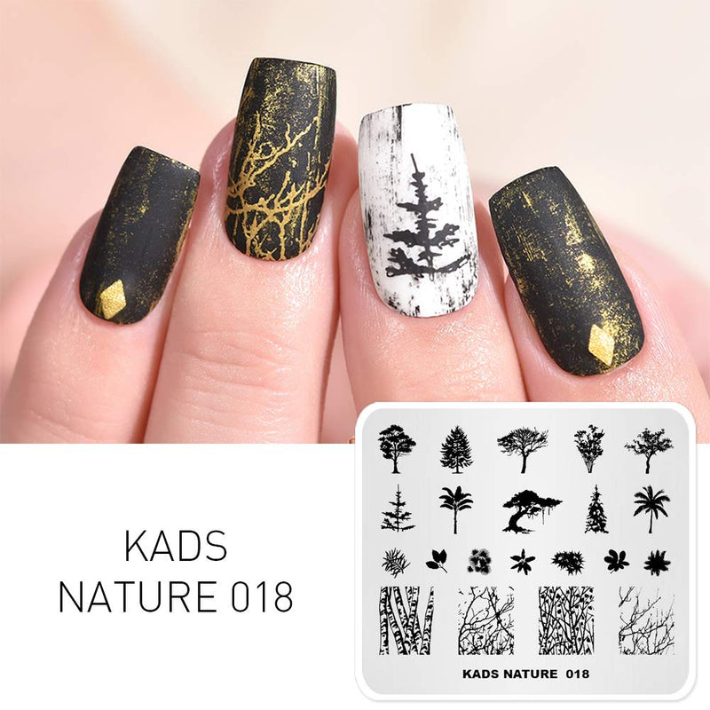 KADS Nail Stamping Plate Tree Nature Template Image Design Plates for Nail Art Decoration and DIY Nail Art (NA018) NA018 - BeesActive Australia