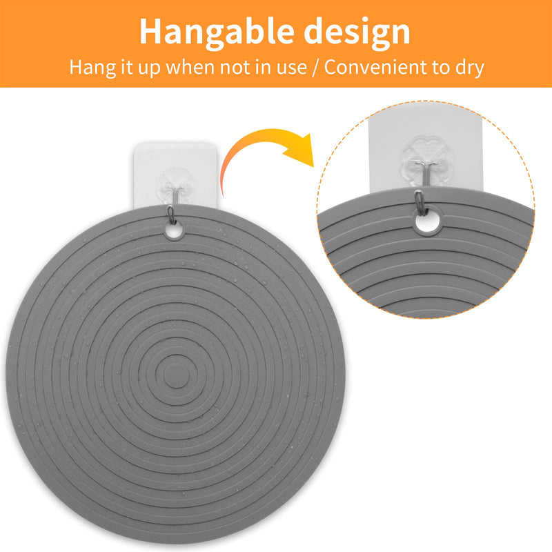 Ptlom Pet Food Mat for Dog and Cat Placemat 2 Pcs, Mat for Prevent Food and Water Overflow, Suitable for Medium and Small Pet,Silicone, 9.5"* 9.5" 9.5"x9.5" Grey - BeesActive Australia