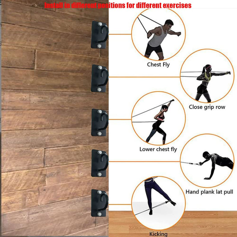XXhailan 300 Lbs Heavy Duty Resistance Band Wall Anchor Black Workout Wall Mount Anchor for Home Gym Strength Training Physical Exercise 2 Packs, Length3.2''xWidth2.0''xThickness 2.8mm - BeesActive Australia