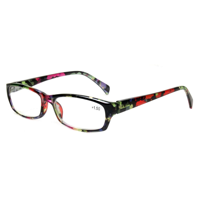 Kerecsen 5-Pack Reading Glasses Women Spring Hinge Pattern Design Glasses for Reading 5 Mix Color 2.5 x - BeesActive Australia