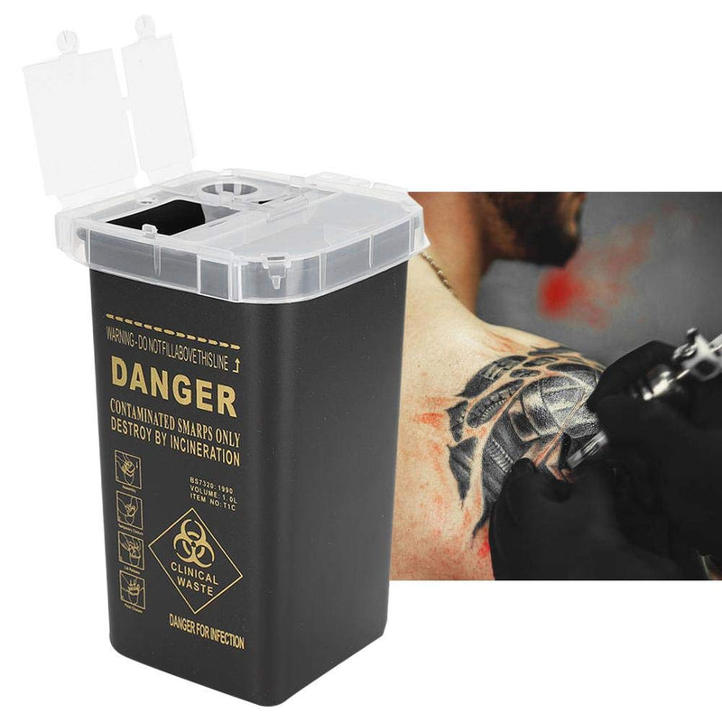 Disposable Sharps Container for Razor Blades, Medical Waste, Needles and Syringes, 1 Liter(Black) - BeesActive Australia