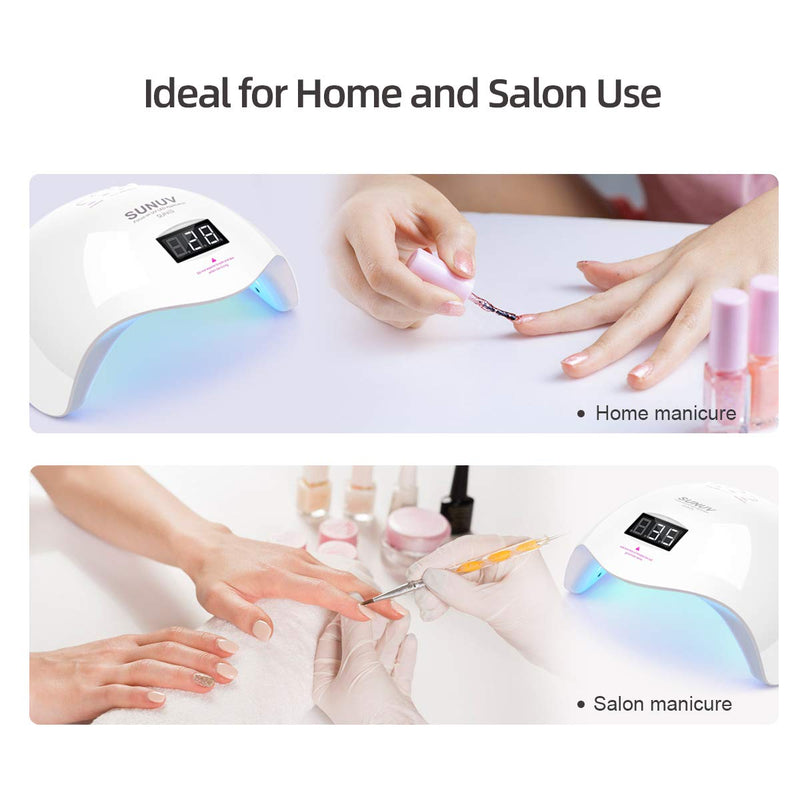 UV LED Nail Lamp, SUNUV Nail Dryer UV LED Light for Gel Nail Polish with Auto Sensor, Timer Setting and Display Screen SUN15 - BeesActive Australia