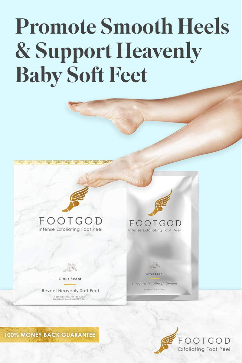 FootGod Exfoliating Foot Peel: Reveal Baby Smooth Feet, Moisturizing Aloe Gently Helps Peel Dead Skin, Eliminate Calluses with Luxury Skincare Technology - BeesActive Australia