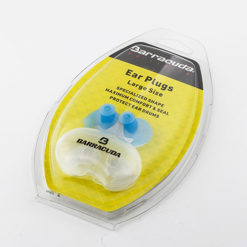 [AUSTRALIA] - Barracuda Accessories – Ear Plugs (L/S) with Storage Case, Ergonomic Shape Chlorine-Proof Waterproof Silicone, Soft Flexible Comfortable Reusable Unisex for Adults Men Women Children Blue/L 