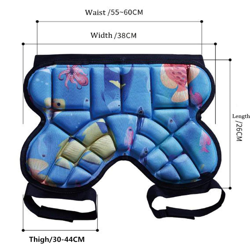 Topeter Kids Butt Hip Protection Shorts Skate Butt Pad Cushion Protective Sports Guard Black - BeesActive Australia