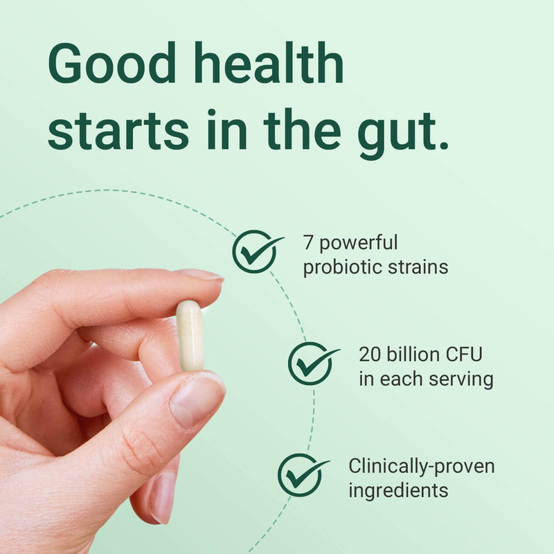 Hey Nutrition Probiotic Complex Supplement - 20 Billion CFU - Suitable for Vegetarians & Vegans - Supports Gut & Skin Health, Improves Immune Response - UK Manufactured - 60 Vegan Capsules 60 Count (Pack of 1) - BeesActive Australia